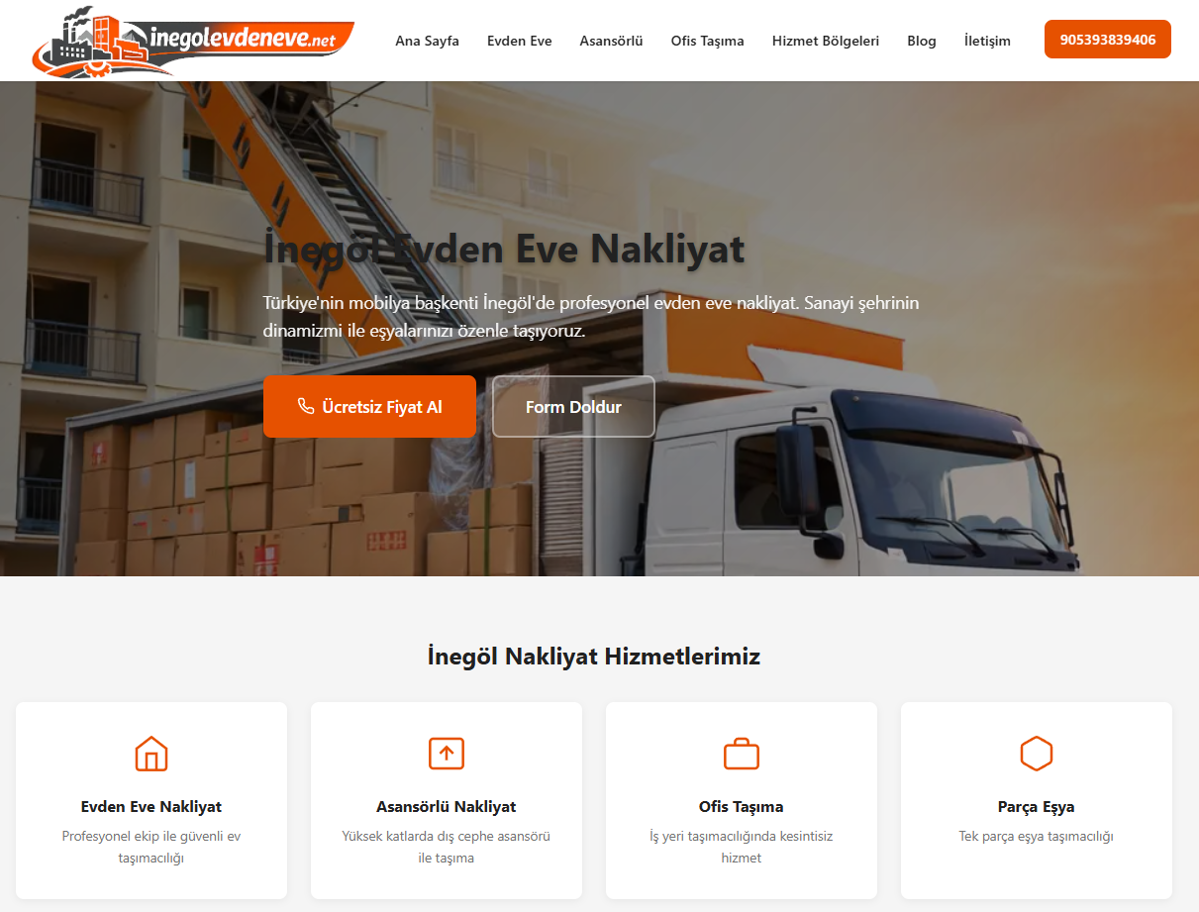 Kurumsal Web Sitesi - İnegöl Evden Eve Taşımacılık