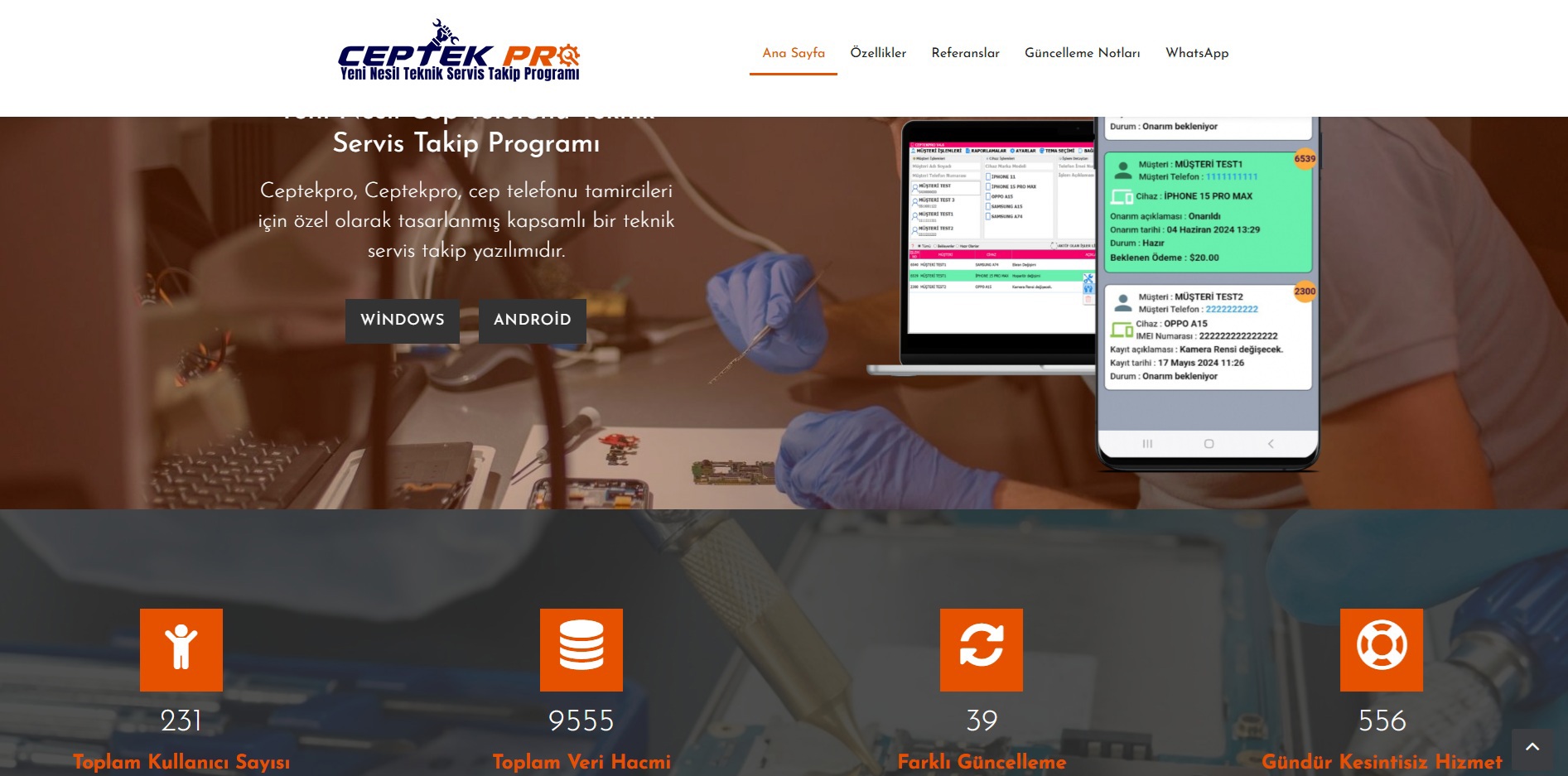 Teknik Servis Takip Yazılımı - Cep Tek Pro Teknik Servis Takip Yazılımı - Cep Tek Pro